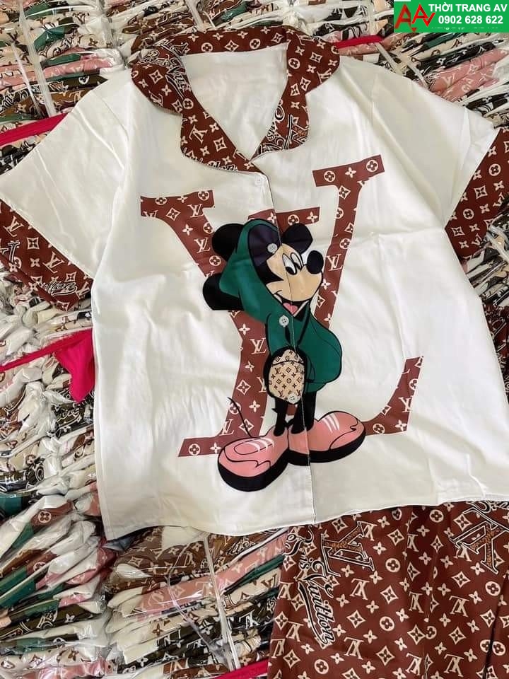 Bộ áo và quần mặc nhà hoạ tiết chuột Mickey xinh xắn