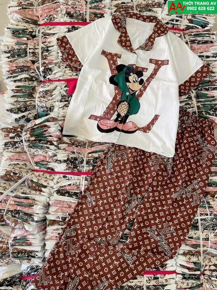 Bộ áo và quần mặc nhà hoạ tiết chuột Mickey xinh xắn